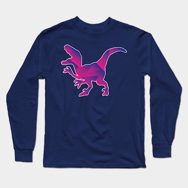 Purple Velociraptor Long Sleeve T-Shirt by bluerockproducts